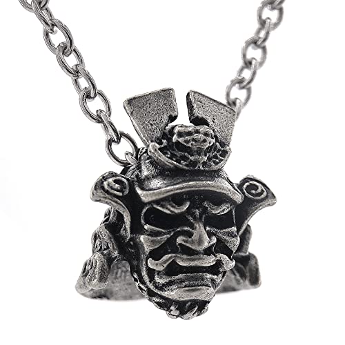 Japanese Samurai Shogun Helmet Mask Necklace Armor Ghost Tsushima Good Luck Charm Necklaces (Samurai)