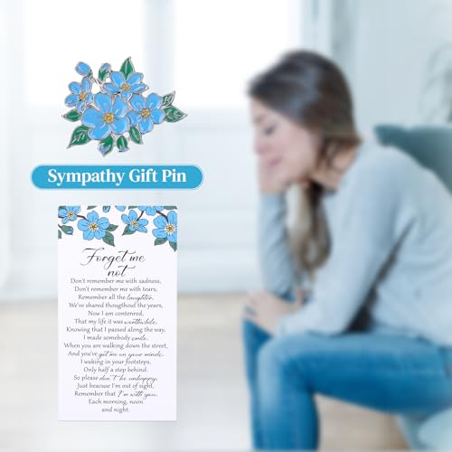 30 Sets Funeral Favors,Funeral remembrance pin, Forget Me Not Memorial Pins with Poem Cards, Bulk Sympathy Keepsakes for Guests, Customisable Tribute Gift3