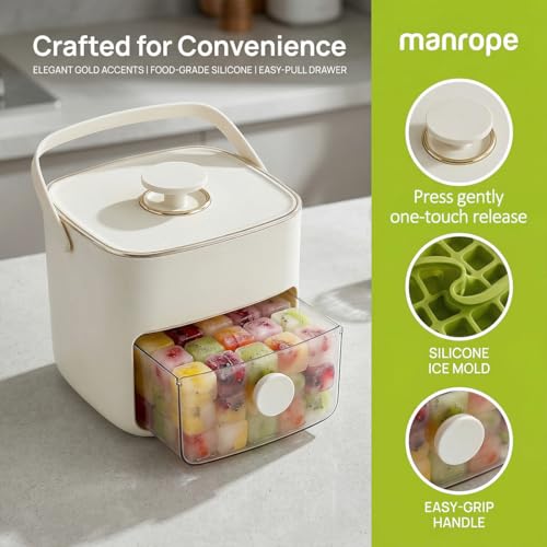 Molde para hielo 48 cubos con tapa y prensa fácil miniatura 2