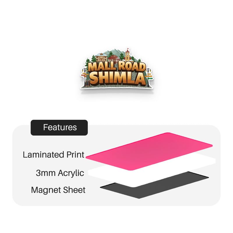 Image of Mall Road Fridge Magnets, Glossy Finish, Stylish Magnet for Fridge, Wardrobe & Metal Surfaces