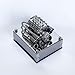 MINI V8 Engine Kit That Runs On Gas, Full-Metal Mechanical V8 Engine Model - Dynamic Running Simulation, Steampunk Collectible Desktop Decor & Ready-to-Play Gift for Adults & Enthusiasts