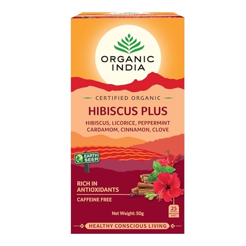 Organic India Hibiscus Plus Tea, 50 g (25 Bags)