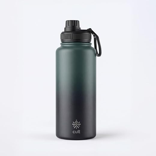 CULT Insulated Water Bottle 1 Ltr – Stainless Steel Water Bottle for School Kids, Adults &amp; Gym | Leakproof Double Wall Vac...