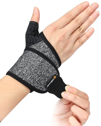 FitDA Wrist Brace, Breathable Adjustable Wrist Wraps for Carpal Tunnel Relief & Tendonitis, Gym Wrist Straps Wrist Support Wraps for Weightlifting Fitness, One Size Fit Men and Women, Right Hand