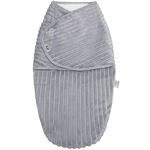Image of BlueSnail Soft Newborn Baby Swaddle, Easy Wrap Receiving Blanket, Newborn Essentials (L,3-6 Months, Light Gray)