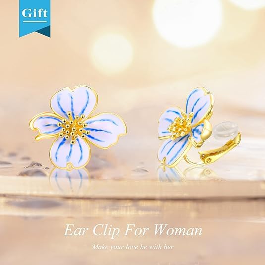 Clip on Earrings Women, 14K Gold Plated Earrings for Sensitive Ears, Fashion Women's Earrings Jewelry Birthday Gift for Wife Grandma Daughter Girls on Christmas Thanksgiving - Image 4