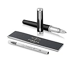 parker ingenuity El rico acabado lacado en un intenso negro brillante, junto con un agarre y un plumín finamente labrados, se complementa con toques cromados.