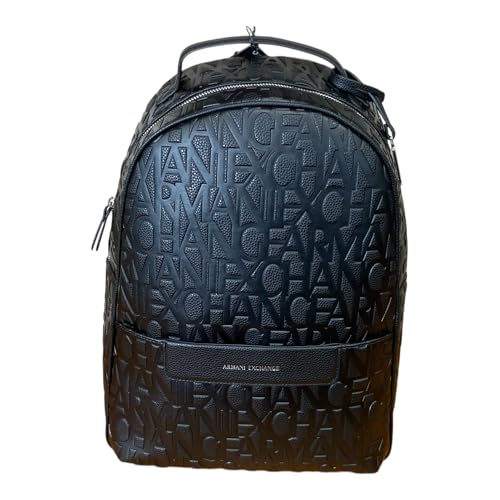 Armani Exchange Mochila feminina com logotipo Liz Pebble, preta, tamanho único