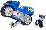 Paw Patrol, Moto Pups Chase’s Deluxe Pull Back Motorcycle Vehicle with Wheelie Feature and Toy Figure