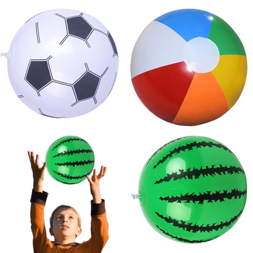Pelota de pequeña | Pelota de al Aire Libre de 3 Piezas: Pelotas de inflables de 12 Pulgadas para niños y Adultos, Juguetes inflables para Piscina, Juguetes de para niños para