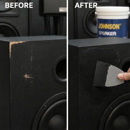 Image of Speaker Paint (1 Kg) & Putty (1 Kg) Combo | Water-Based Textured Coating & Quick-Drying Butter Finish-(Black)