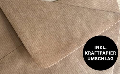 Dackel Geburtstagskarte mit Kraftpapierumschlag – Lustige Klappkarte mit Spruch „Auf ein langes Leben“ – für Männer, Frauen, Freunde & Hundeliebhaber – DIN A6