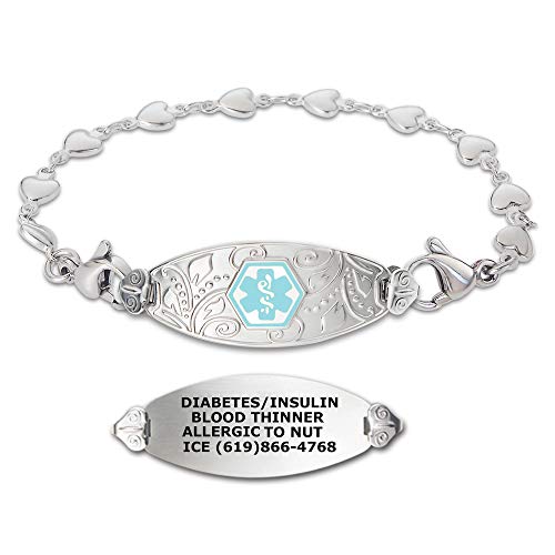 Custom Engraved Medical Alert Bracelets for Women by Divoti