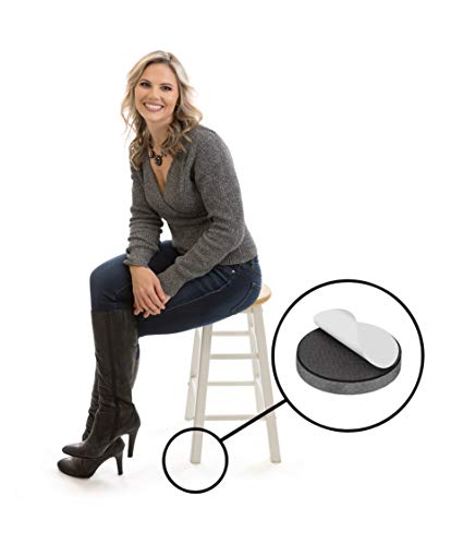 Slipstick Premium Wool Felt Furniture Pads / Floor Protectors (1 Inch Round Value Pack) Includes 40 Heavy-Duty Felt Chair Leg Pads With Self-Stick Adhesive, Gray, Cb115 #TOP3