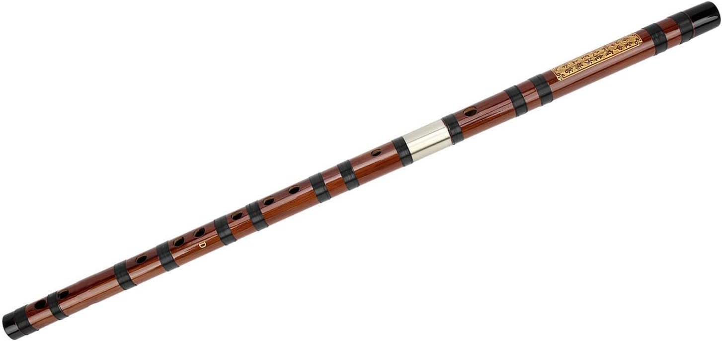 D Key Bamboo Flute Bitter Bamboo Traditional Chinese Flute for Beginners with Carrying Case