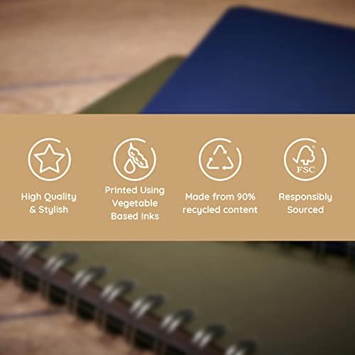 NU Notebooks - Evolve Premium Range - Navy B5 Notebook - Spiral Notebook - Recycled Notebooks - Eco Stationery - 140 Pages