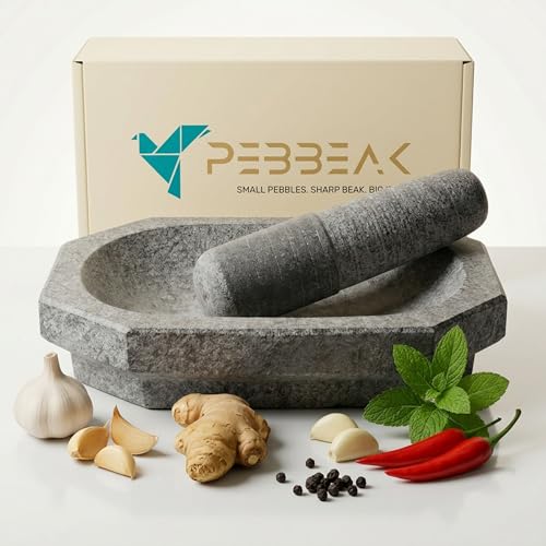 Image of Large Mortar Pestle for Kitchen | 2 Cup Capacity Silbatta for Chutney | Silbatta for Chutney /Okhli Musal /Rolu Rokali | Kalvam Spice, Herb & Masala Grinder | Durable Sil Batta Grinding Stone
