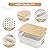 Viphope Small 5 Quart Plastic Storage Bin with Bamboo Lid, Stackable Decorative Storage Basket Box Containers with Label for Organizing Shelves Desktop Office Bedroom Dorm Classroom, White 6 Pack