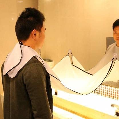 Kiyaan Beard Bib Hair Clippings Catcher and Grooming Apron Shaving Men Women Cape Trimming for Men Non-Stick Cloth Waterproof with Suction Cups Mirror 2