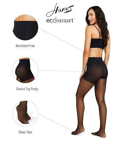 Hanes EcoSmart Sheer Tights, Control Top, Sheer Toe2