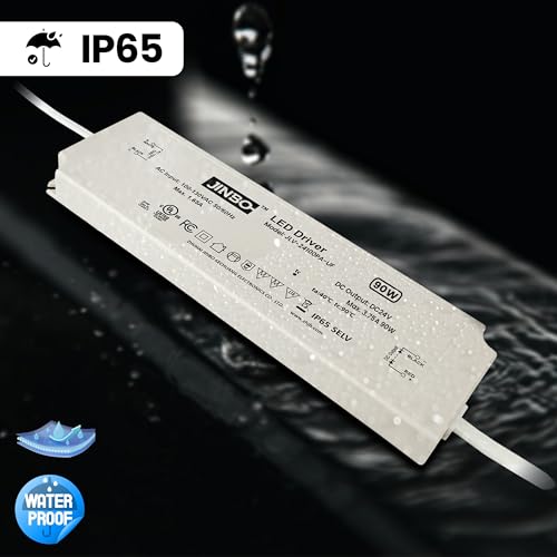 Image of Jinbo 90W 24V LED Driver, Power Supply, IP65 Waterproof, 3Years Warranty, Volts Transformer Adapter, Short Circuit Protection, Energy-Efficient & Reliable, LED Lights, Outdoor Light, UL Listed