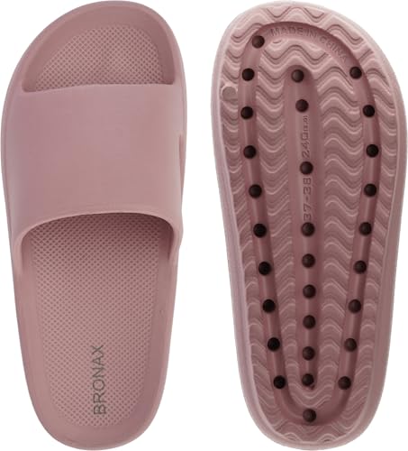 Image of BRONAX Arch Support Slides for Women and Mens | Cushioned Thick Sole Pain Relief Slippers