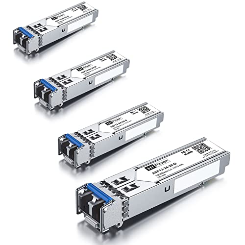 4 pack, 1000BASE-LX SFP Transceiver, SFP to LC, 1.25G singlemode module Compatible with Cisco GLC-LH-SM/GLC-LH-SMD