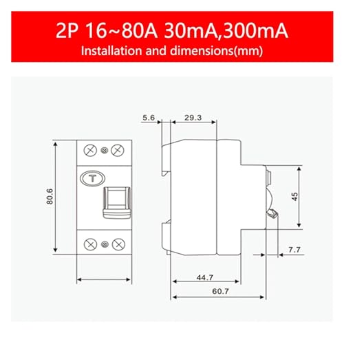 Disjoncteur différentiel RCCB 2P 32A 300mA pour la protection électrique - 6