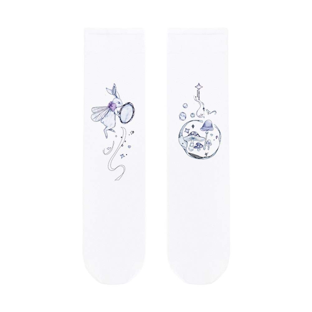 Chaussettes hautes Sweetwhite anti-glisse en dentelle pour jambes fines style JK
