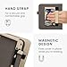 kwmobile Case Compatible with Kobo Libra Colour - Case PU Leather Cover with Magnet Closure, Stand, Strap, Card Slot - Girl and Books Black/Beige