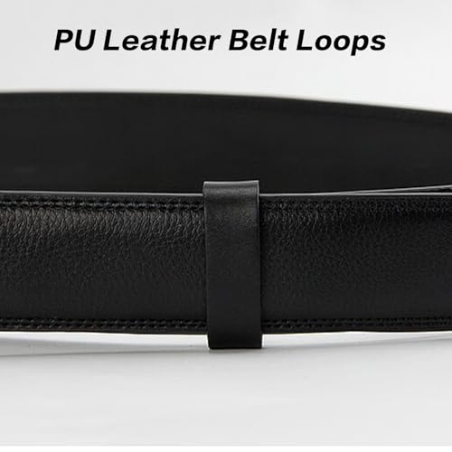 7 Pcs Loop Keeper, Cowhide Leather Loop Keeper, Belt Accessories + 4mm Puncher for 1.1" - 1.57" (28mm-40mm) Wide Belts/Straps3