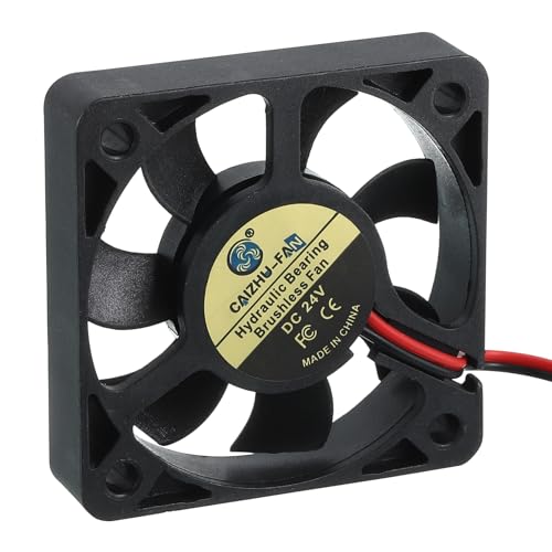 sourcing map 3D Printer 5010 Cooling Fan, 24V 6016RPM 50 x 50 x 10 mm Hydraulic Bearing XH2.54 Extruder Cooling Fan with
