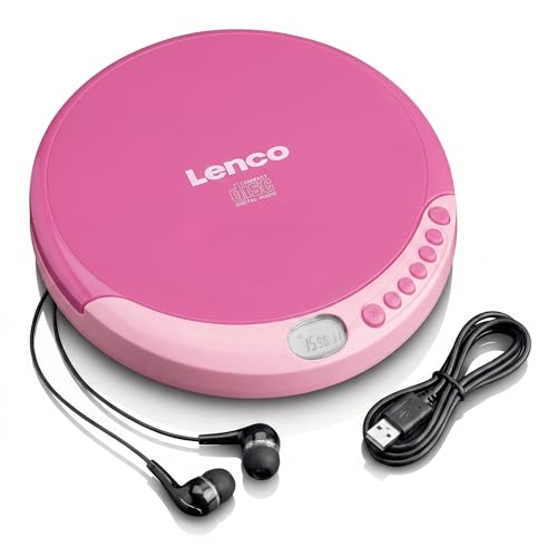 Lenco CD-011PK - Tragbarer CD-Spieler mit Akkuladefunktion - LCD-Bildschirm - Diskman - CD-Walkman - mit Kopfhörern und Micro-USB-Ladekabel - Pink Lenco CD-011PK - Tragbarer CD-Spieler mit Akkuladefunktion - LCD-Bildschirm - Diskman - CD-Walkman - mit Kopfhörern und Micro-USB-Ladekabel - Pink