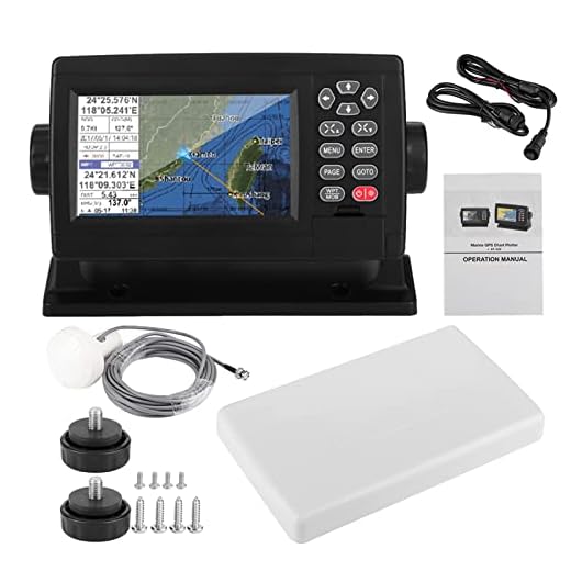 Bigking GPS marin navigator, 5 tum marin satellit GPS-navigator färg LCD-skärm XF-520 positionering båtdiagram plotter