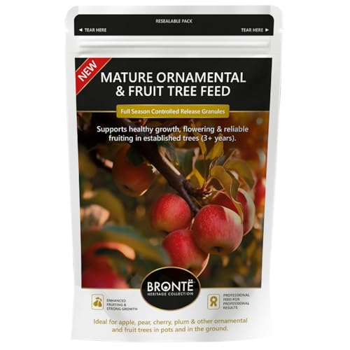 Bronte Heritage Fruit & Ornamental Tree Controlled Release Fertiliser Granules 8-4-12 + MgO & Trace Elements Full Season Tree Feed for Strong Growth & Fruiting 120g