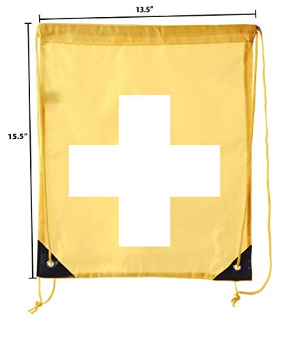 Image of Mato & Hash First Aid Backpack Drawstring Medical Bag for Emergencies or Epi Pen & Medicine - 10PK Athletic Gold CA2500FirstAid S5
