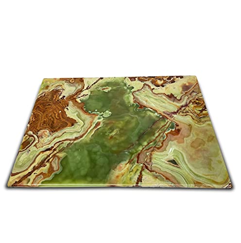 Tabla de cortar rectangular de mármol Multi Green de 16"x12"x0.75" - Superficie para repostería y bandeja para amasar, con bordes hechos a mano y base antideslizante miniatura 2