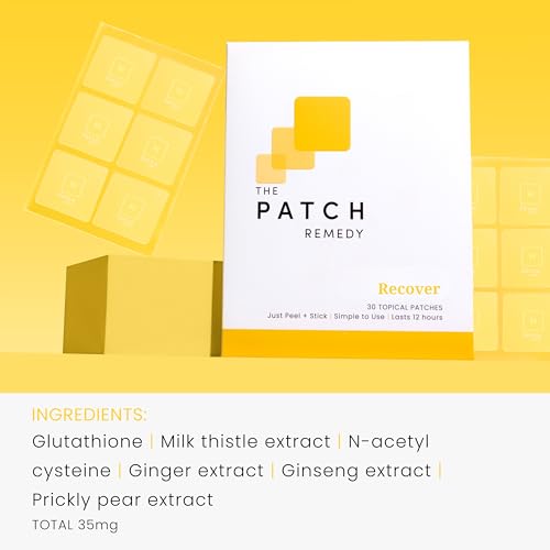 Image of The Patch Remedy Recover Patch | Glutathione, Milk Thistle, NAC, Ginger, Ginseng & Prickly Pear | 30 Patches
