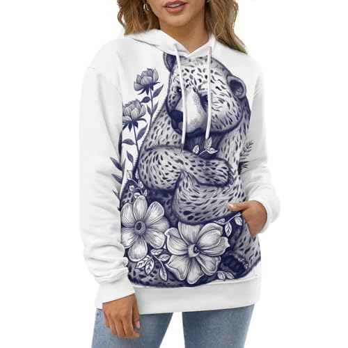 Pullover sweat à capuche ours chaud et confortable contre le froid - 2