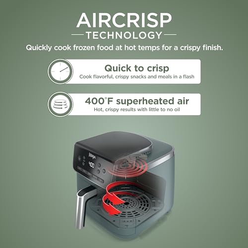 Image of Ninja Air Fryer Pro 5-in-1 | 5 QT Capacity, Air Fry, Bake, Roast, Reheat, and Dehydrate, Air Crisp Technology | Nonstick Basket & Crisper Plate | Sage | AF142GN
