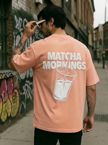 Image of TOXA Men's Pure Cotton Oversized Fit Tshirt | Oversized Baggy Fit Tee with Drop Shoulder | Cool and Stylish Graphic Printed Design Half Sleeve T-Shirt (Available Sizes: S to 2XL)