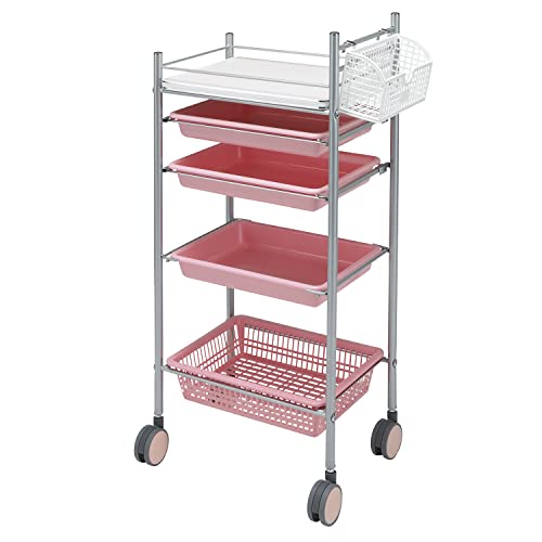 カラーアプリワゴン SN-AP002 ピンク カート ワゴン 回診車