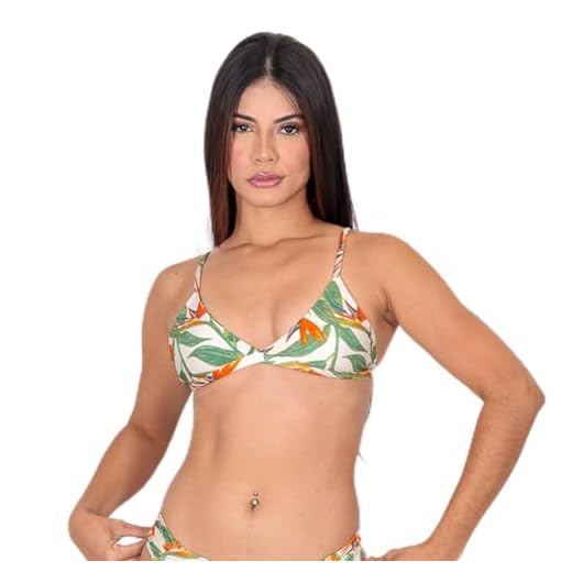 Biquíni Top de Praia Triângulo com Bojo Removível Botânica
