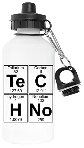 Borraccia 600ml Techno Bag Techno Everything! Senza Inquinanti Bianca Bottiglia d\'acqua Alluminio Per Esterni Pollutant Free White Water Bottle Aluminium For Outdoors