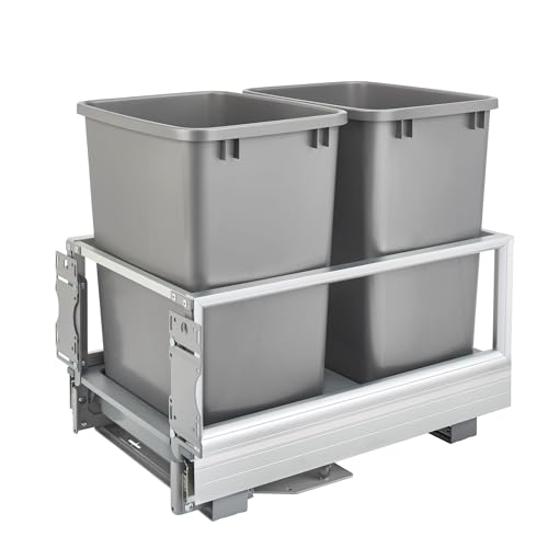 Caneca de basura doble 35 Qt extraíble para muebles de cocina
