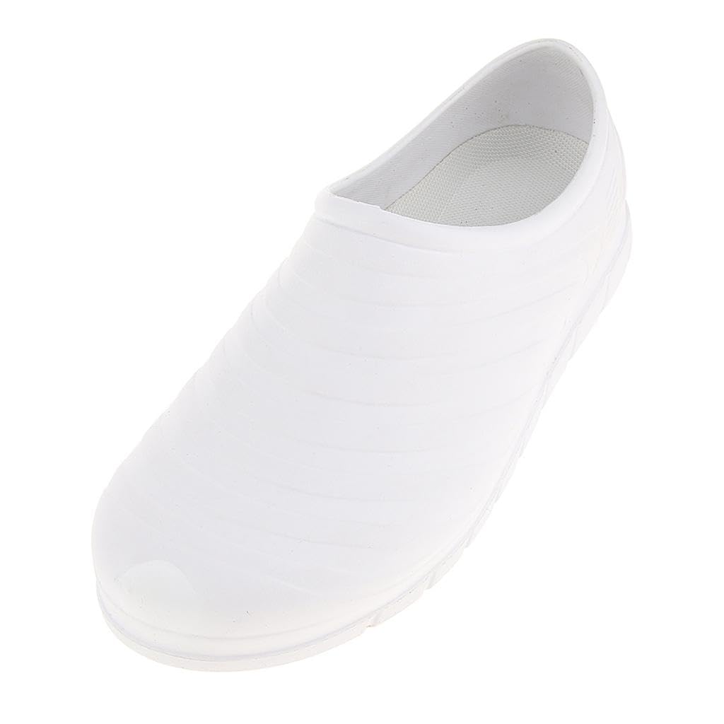 Unisex Non Slip Chef Clog Oil Water Resistant Work Lightweight Shoe White 40-image-41