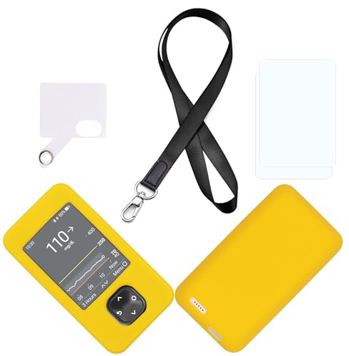 Coque silicone Dexcom G7 G6 jaune avec cordon et film