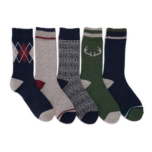 MUK LUKS Men's 5 Pack Wool Socks