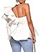 xxxiticat Women's Chic Ruffle Trim High Class Shirt Tops Tube Top Long Sleeve Peplum Bodycon Slim Fit One Shoulder Blouse(WH,XL) White