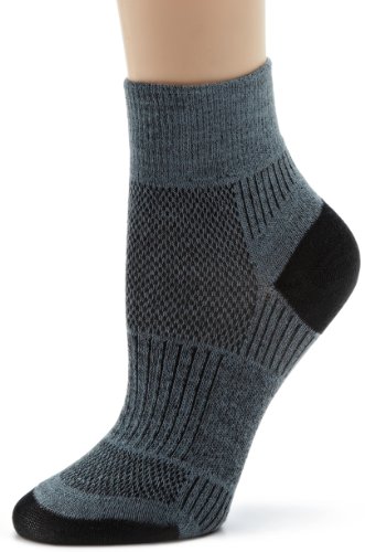 WrightSock Women's Coolmesh Athletic Socks Three-Pack, Grey, Medium